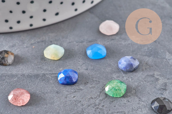 Cabochon carré pierre naturelle 8x8mm, x1 VALIDE