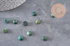 Cabochon rond agate mousse verte 8mm, x1 (G11115)
