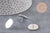Clous-puces oreille support cabochon rond 10mm acier 304 inoxydable platine, x2 (G11130)