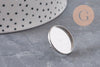 Clous-puces oreille support cabochon rond 10mm acier 304 inoxydable platine, x2 (G11130)