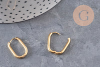 Boucles ovales créoles interchangeable acier 304 inoxydable doré IP 19mm, la paire (G11131)