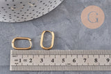 Boucles ovales créoles interchangeable acier 304 inoxydable doré IP 19mm, la paire (G11131)