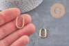 Boucles ovales créoles interchangeable acier 304 inoxydable doré IP 19mm, la paire (G11131)