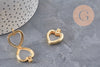 Pendentif locket cœur vitrine laiton doré 16K 26mm (G11141)