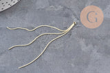 Pendentif Pompon chaine serpent 3 brins laiton doré 80mm x1 (G11142)