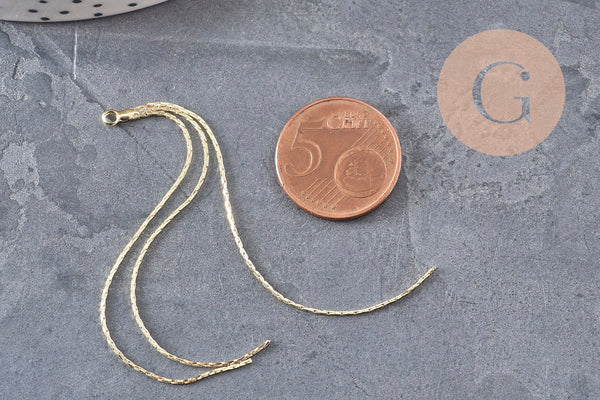 Pendentif Pompon chaine serpent 3 brins laiton doré 80mm x1 (G11142)