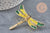 Broche pin's Libellule insecte ailé zamac doré zirconia 57x70mm, x1 VALIDE