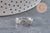 Bague réglable coquillages acier platine 304 inoxydable, x1 (G11151) VALIDE