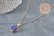 Collier pendentif locket bleu personnalisable acier 304 inoxydable doré, x1 (G11162)