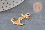 Pendentif ancre laiton brut 28mm, x1 (G10168)