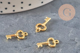 Dijes de llave de zamac dorado 15.5mm, x10 VÁLIDO