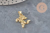 Breloque cheval cabré doré 18k 22mm, x1 (G11255)