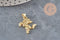 Breloque cheval cabré doré 18k 22mm, x1 (G11255)