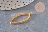Pendentif goutte oblong acier 304 inoxydable doré IP sans fond 38mm, x1 (G11252)