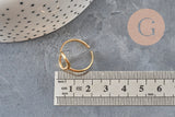 Ring, stainless steel 304, gold IP, size 57, x1 VALID