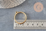 Round stainless steel 304 gilded open back pendant 27.5mm, x1 (G11250)