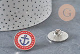 Zamac gold-plated marine emblem pin 25mm, x1 VALID