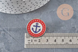 Zamac gold-plated marine emblem pin 25mm, x1 VALID