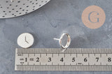 Clous-puces oreille support cabochon rond 12mm acier 304 inoxydable argenté, x10 (G11214)