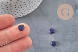 Cabochon coeur lapis lazuli naturel 8x8mm,x1 (G11273)