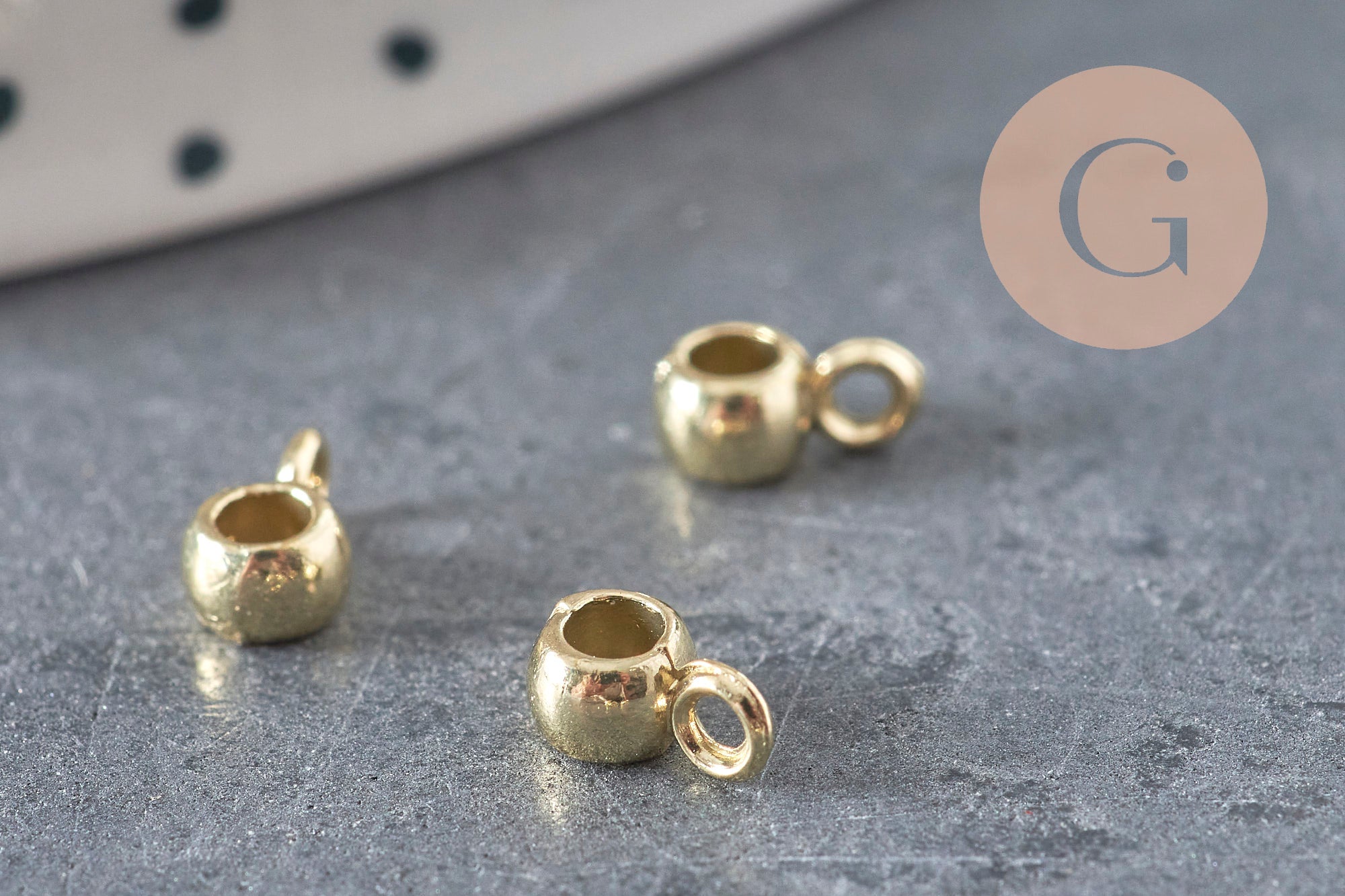 Bail bead for zamak pendant gold-plated 6.5x3mm, x10 VALID