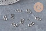 Fermoirs crochet S acier 304 inoxydable platine 12mm, x5 (G11181)