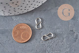 Fermoirs crochet S acier 304 inoxydable platine 12mm, x5 (G11181)