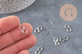 Fermoirs crochet S acier 304 inoxydable platine 12mm, x5 (G11181)