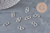 Clasps hook S 304 stainless steel silver 12mm, x1 VALID