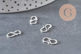 Clasps hook S 304 stainless steel silver 12mm, x1 VALID