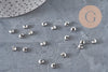 Caches perles à écraser acier 304 platine 5.5x4.5mm, x20 (G11178)