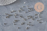 Perles à écraser laiton platine 3x2mm, x2 grammes (G11207)