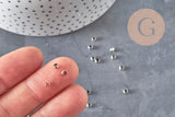 Perles à écraser laiton platine 3x2mm, x2 grammes (G11207)