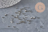 Perles à écraser laiton platine 2x1.2mm, x1 gramme (G11208)