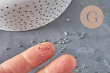 Perles à écraser acier 316 inoxydable platine 2mm, x50 (G11174)