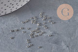 Perles à écraser rondelle acier 316 inoxydable platine 1.9mm, x50 (G11210)