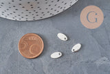 Pendentif médaille ovale acier 201 inoxydable argenté 9x5mm, x10 (G11287)