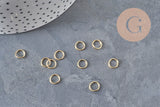 Anneaux fermés ronds acier 304 inoxydable doré 7mm/0.8mm, x10 (G11230)