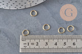 Anneaux fermés ronds acier 304 inoxydable doré 7mm/0.8mm, x10 (G11230)