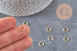 Anneaux fermés ronds acier 304 inoxydable doré 7mm/0.8mm, x10 (G11230)