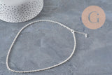 Necklace curb chain stainless steel silver plated 4mm/45.5cm + extension, x1 VALID