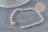Bracelet maille rolo acier inoxydable 304 argenté 6mm, 19.1cm, x1 (G11200)