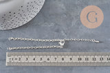 Base de bracelet chaine forçat acier 304 inoxydable argenté 4mm/15.5cm, x1 (G11211)