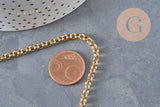 Collier Chaine rolo acier 304 inoxydable doré PVD 4mm/45cm, x1 (G11220)