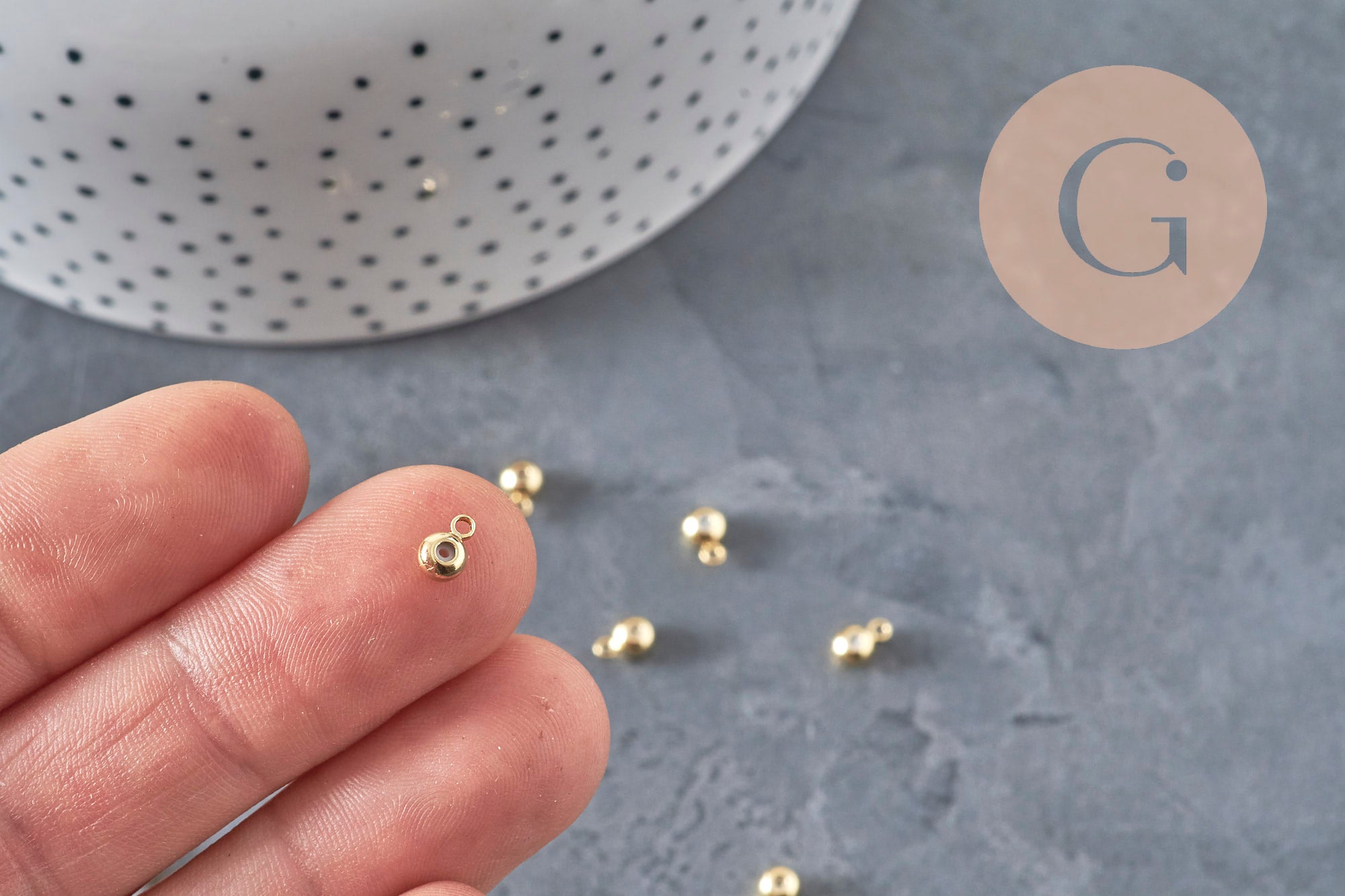 Attache bélière cahoutchouc pour pendentif laiton doré 6.5x3.5mm, x10 (G11231)