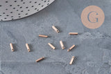 IP rose gold stainless steel cord ends 7x1.6mm, x10 VALID