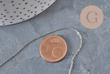 Chaine maille forçat acier inoxydable platine 1.5x1.2mm, x1 mètre (G11193)
