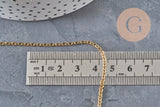Chaine forçat acier 304 inoxydable dorée IP 2.5mm, x1 mètre (G11233)