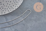 Cadena de eslabones forzados de acero inoxidable platinado de 1,5 mm, x1 metro VÁLIDO