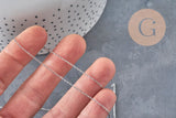 Cadena de eslabones forzados de acero inoxidable platinado de 1,5 mm, x1 metro VÁLIDO